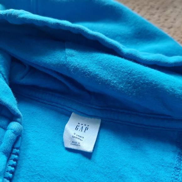 Baby GAP 3T Toddler Boy Full Zip Hoodie In Sky Blue - Picture 4 of 4
